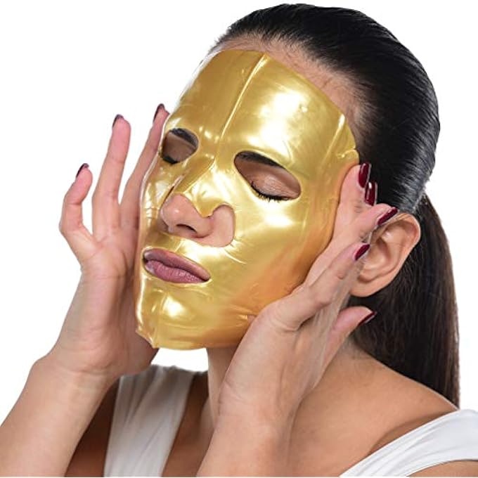ELLEN TRACY 24K LIQUID GOLD FACE MASK FOR BEAUTIFUL GLOWING SKIN - ANTI AGING FACIAL BRIGHTENING, MOISTURIZING, FIRMING MASK TREATMENT, REDUCES LINES, WRINKLES AND ACNE - PACK OF 3 MASKS - Image 3